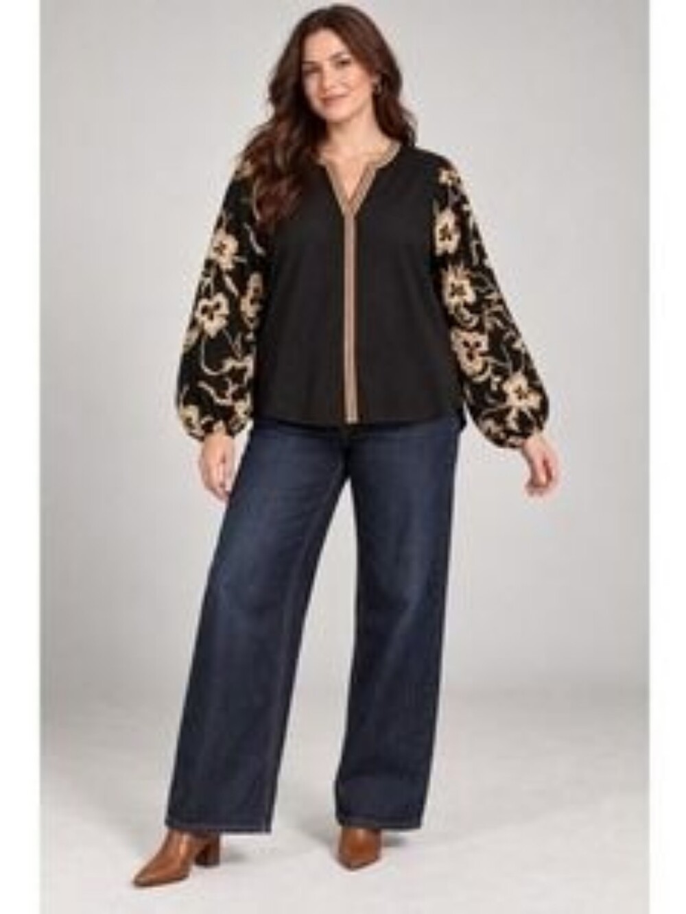 CALYPSO ST. BARTH BLACK LINEN FLAX-BLEND EMBROIDERED FLORAL BLOUSE SZ L
